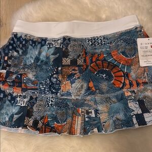 Blue and Orange Bubble Mini Skirt Sofibella Small.
Being sold AS-IS.